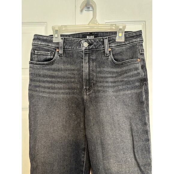 Paige Cindy High Rise Straight Ankle Jeans Raw Hems Gray 27 Distressed - Picture 2 of 10